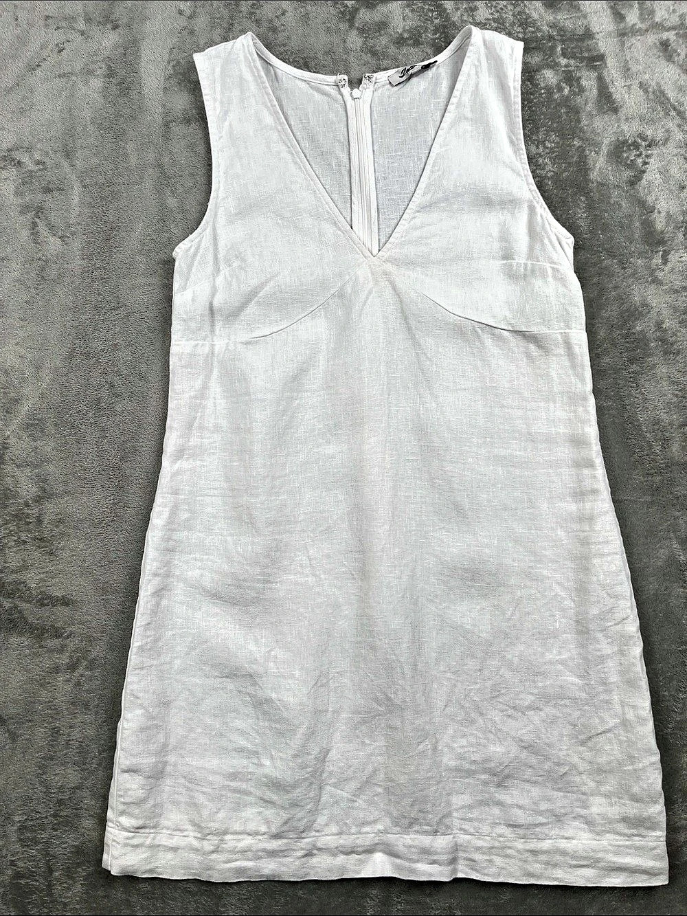 NEW Madewell S 100% Linen White Sleeveless V Neck Dress